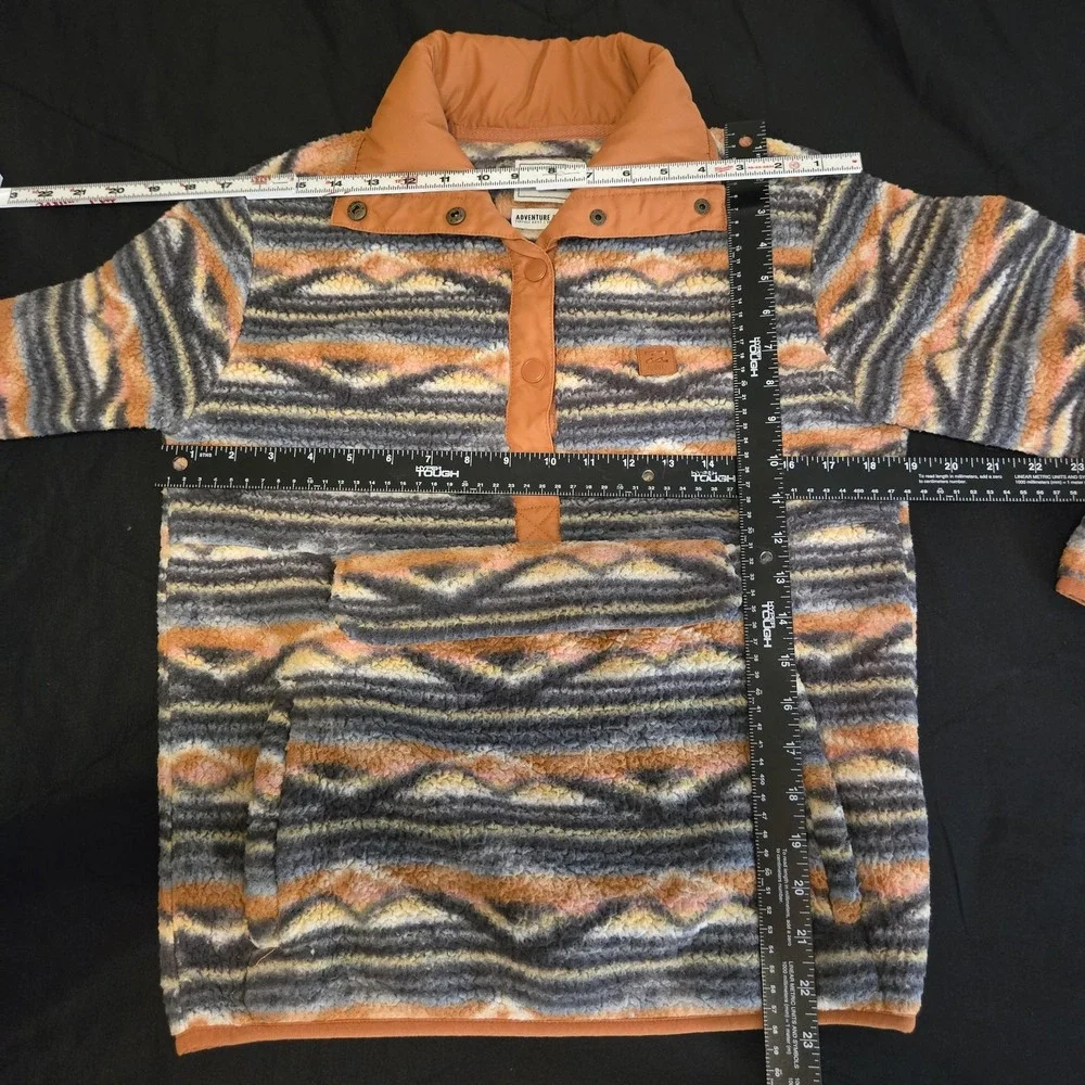 Billabong Jacket Mens XS Fleece Anorak Adventure Division Snap ABJFT00291 Stripe